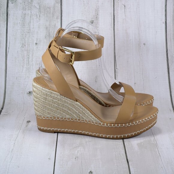 Lauren Ralph Lauren Womens Hilarie Leather Wedge Slingback Sandals Size 10 - Picture 3 of 8